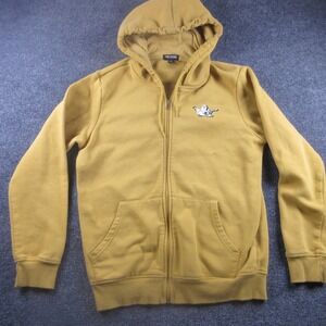 True Religion Hoodie Mens Medium Yellow Buddha Guitar Fleece Full Zip Sweatshirt